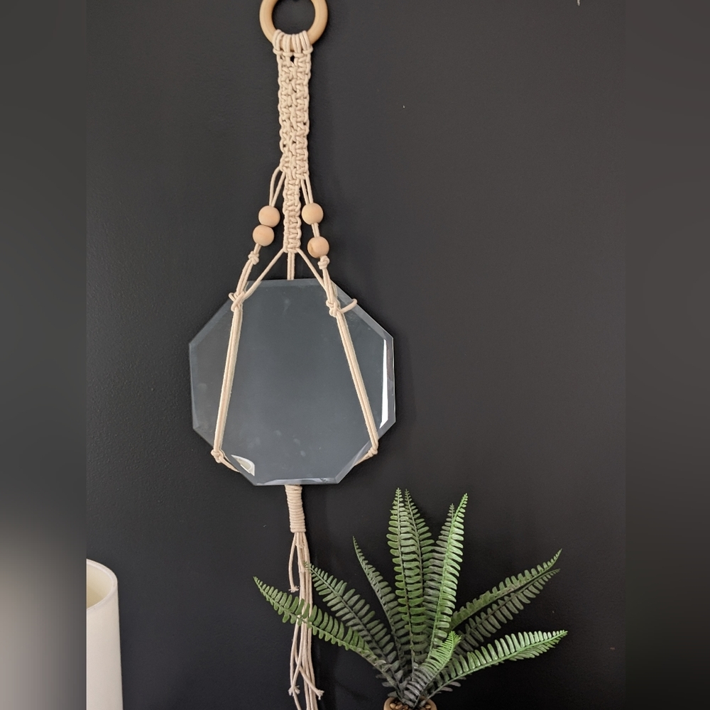 Handmade Macrame hanging mirror